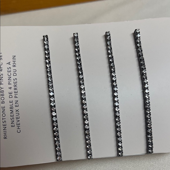 Kitsch Silver Rhinestone Bobby Pin Set (4pc) - Picture 8 of 10